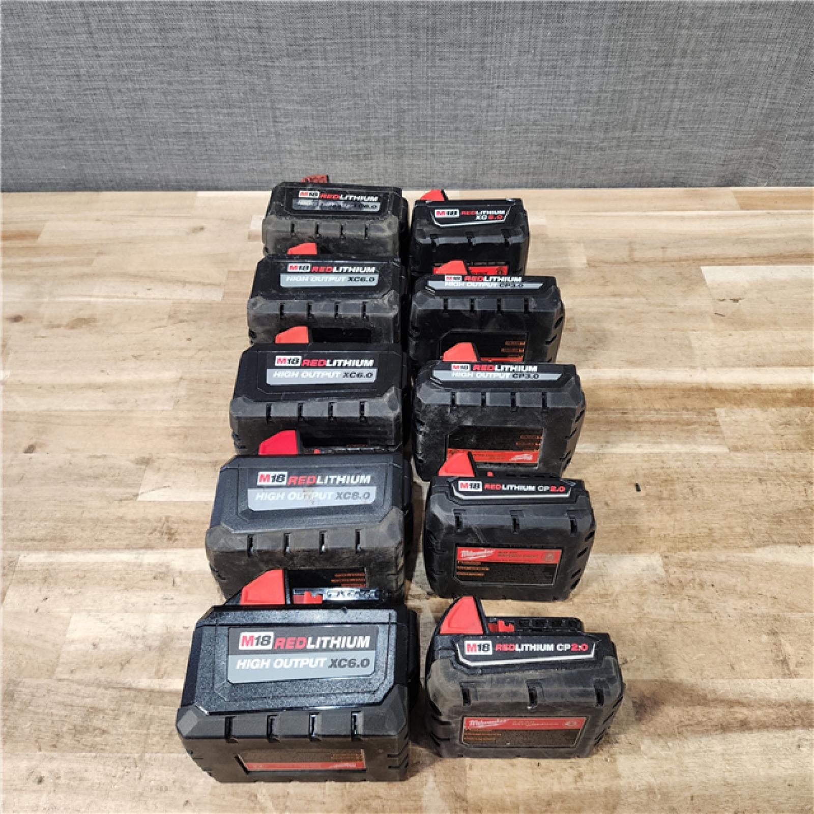 HOUSTON LOCATION - AS-IS MILWAUKEE BATTERY PACK QTY - 10