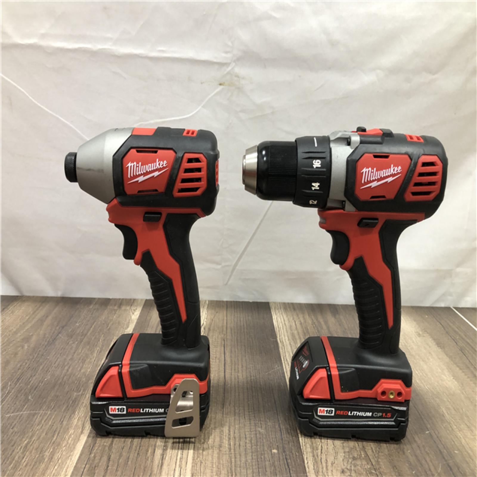 AS-IS Milwaukee 18V Lithium-Ion Cordless Drill Driver/Impact Driver Combo Kit