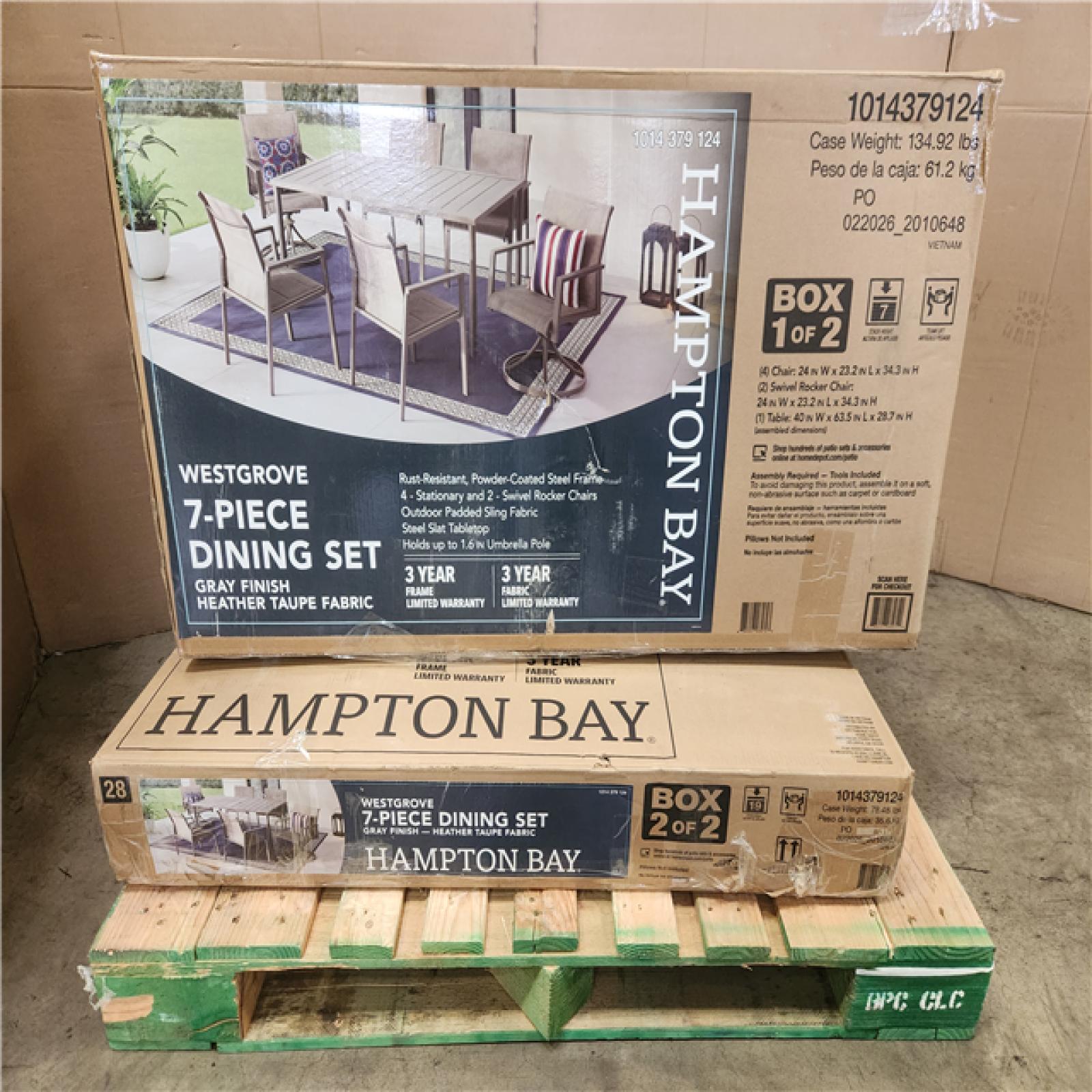 Phoenix LIKE NEW Hampton Bay Westgrove 7-Peice Metal Sling Outdoor Dining Set