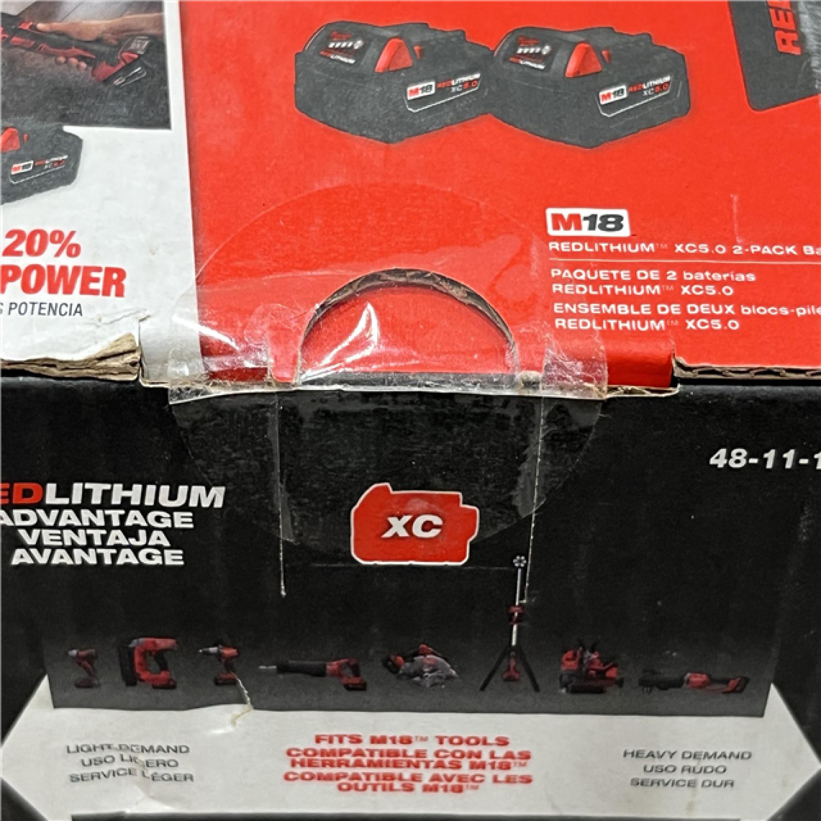 NEW - Milwaukee 18-Volt Lithium-Ion XC Extended Capacity 5.0 Ah Battery Pack (2-Pack)