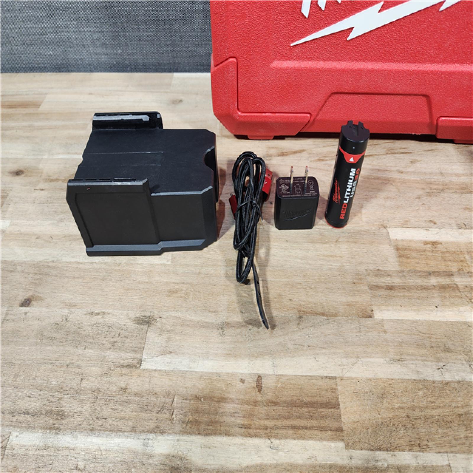HOUSTON LOCATION - AS-IS Milwaukee Green 100 ft. Cross Line and Plumb Points Rechargeable Laser Level with REDLITHIUM Lithium-Ion