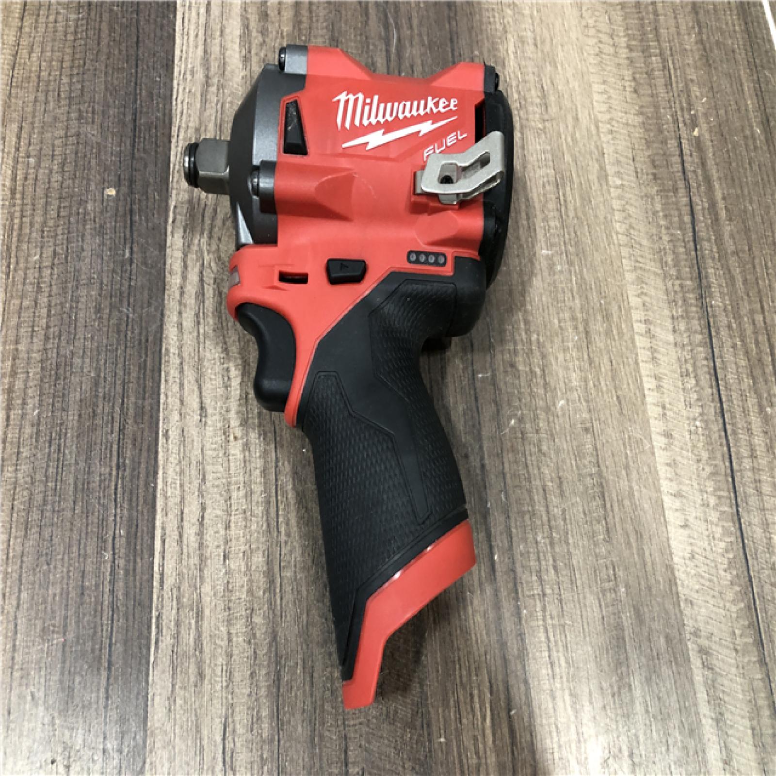 AS-IS Milwaukee FUEL 12V Lithium-Ion Brushless Cordless Stubby 1/2 in. Impact Wrench (Tool-Only)
