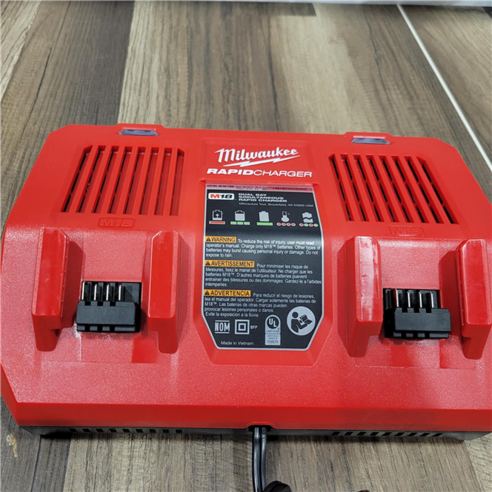 AS-IS  Milwaukee M18 18-Volt Lithium-Ion Dual Bay Rapid Battery Charger