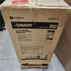 Phoenix LIKE NEW Husky Heavy Duty 61 in. W x 22 in. D 15-Drawer Matte Black Mobile Workbench Cabinet with Solid Wood Top