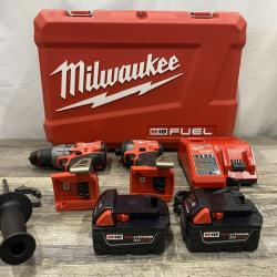AS-IS Milwaukee FUEL 18V Lithium-Ion Brushless Cordless Hammer Drill and Impact Driver Combo Kit