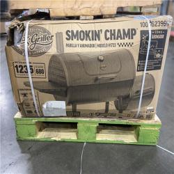 DALLAS LOCATION - Char-Griller Smokin' Champ Charcoal Grill Offset Smoker in Black