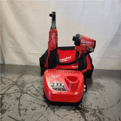 AS-IS- Milwaukee M12 FUEL 12V Lithium-Ion Cordless 3/8 in. Ratchet and 1/4 in. Impact Driver Kit