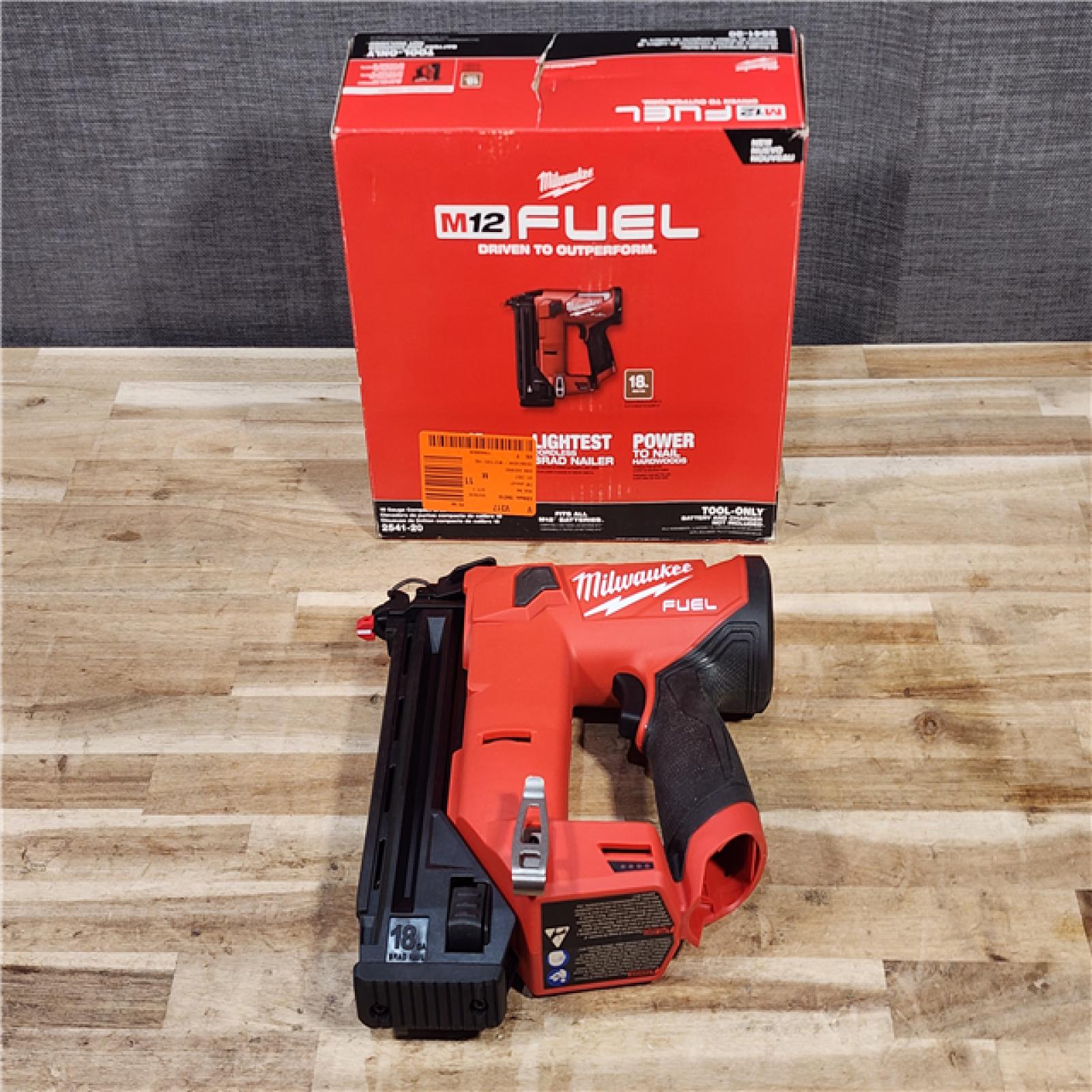 HOUSTON LOCATION - AS-IS Milwaukee  FUEL 12-Volt Lithium-Ion Brushless Cordless 18-Gauge 1-1/2 in. Compact Brad Nailer (Tool Only)
