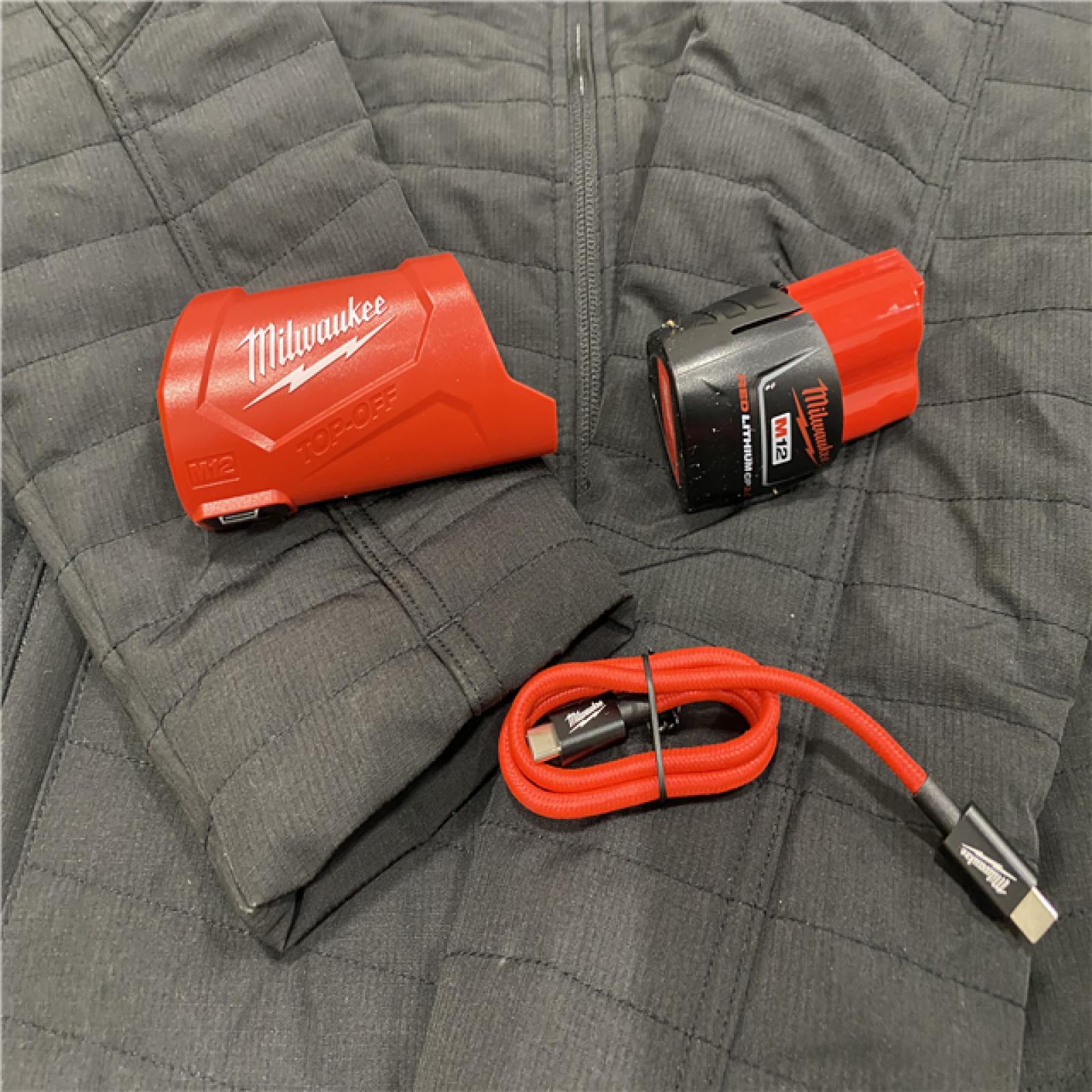 AS-IS Milwaukee Women's Medium 12-Volt Lithium-Ion Cordless AXIS Black Heated Quilted Jacket Kit