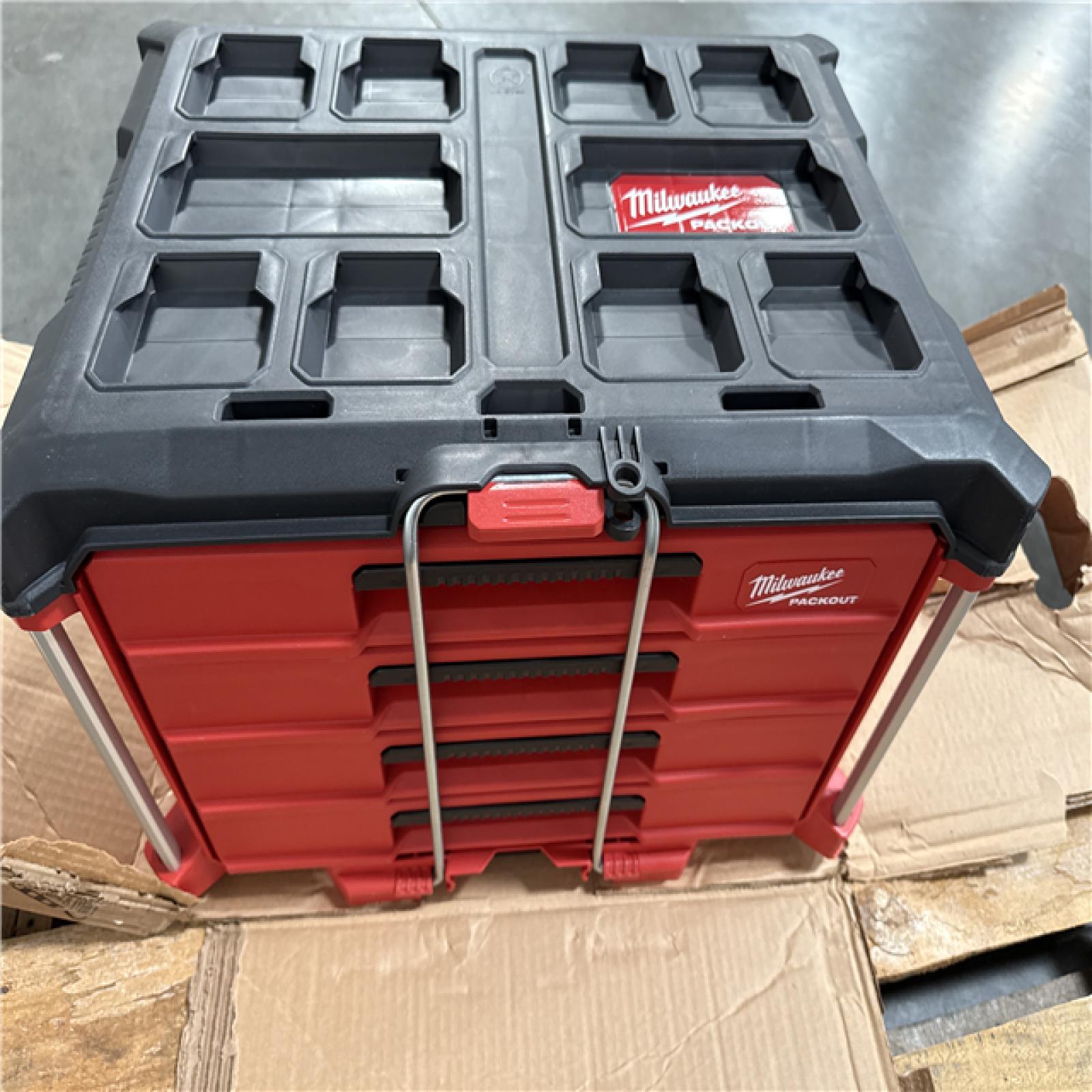 California AS-IS Milwaukee Hand Tool Set w/Packout 4-Drawer Tool Box; Appears in Excellent Condition