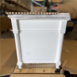 DALLAS LOCATION - Home Decorators Collection Aberdeen 72 in. Double Sink Freestanding White Bath Vanity with Carrara Marble Top (Assembled)