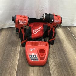 AS-IS Milwaukee 12-Volt Lithium-Ion Brushless Cordless Subcompact Drill and Impact Driver Combo Kit