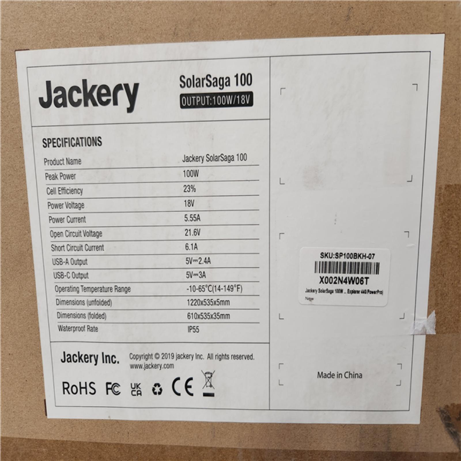Phoenix Location NEW Jackery Solar Saga 100W Explorer 440/Power Pro