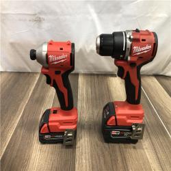 AS-IS Milwaukee 18-Volt Lithium-Ion Brushless Cordless Compact Hammer Drill/Impact Combo Kit