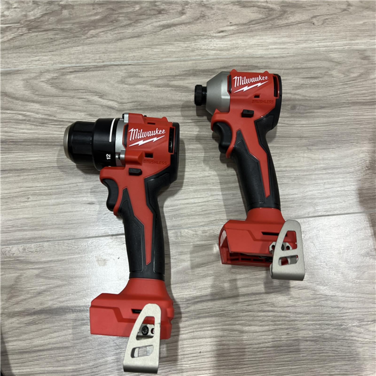 AS-IS Milwaukee M18 18V Lithium-Ion Brushless Cordless Compact Drill/Impact Combo Kit