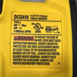 AS-IS DEWALT FLEXVOLT 60V MAX Cordless Brushless 4.5 in. to 6 in. Small Angle Grinder with Kickback Brake (Tool Only)