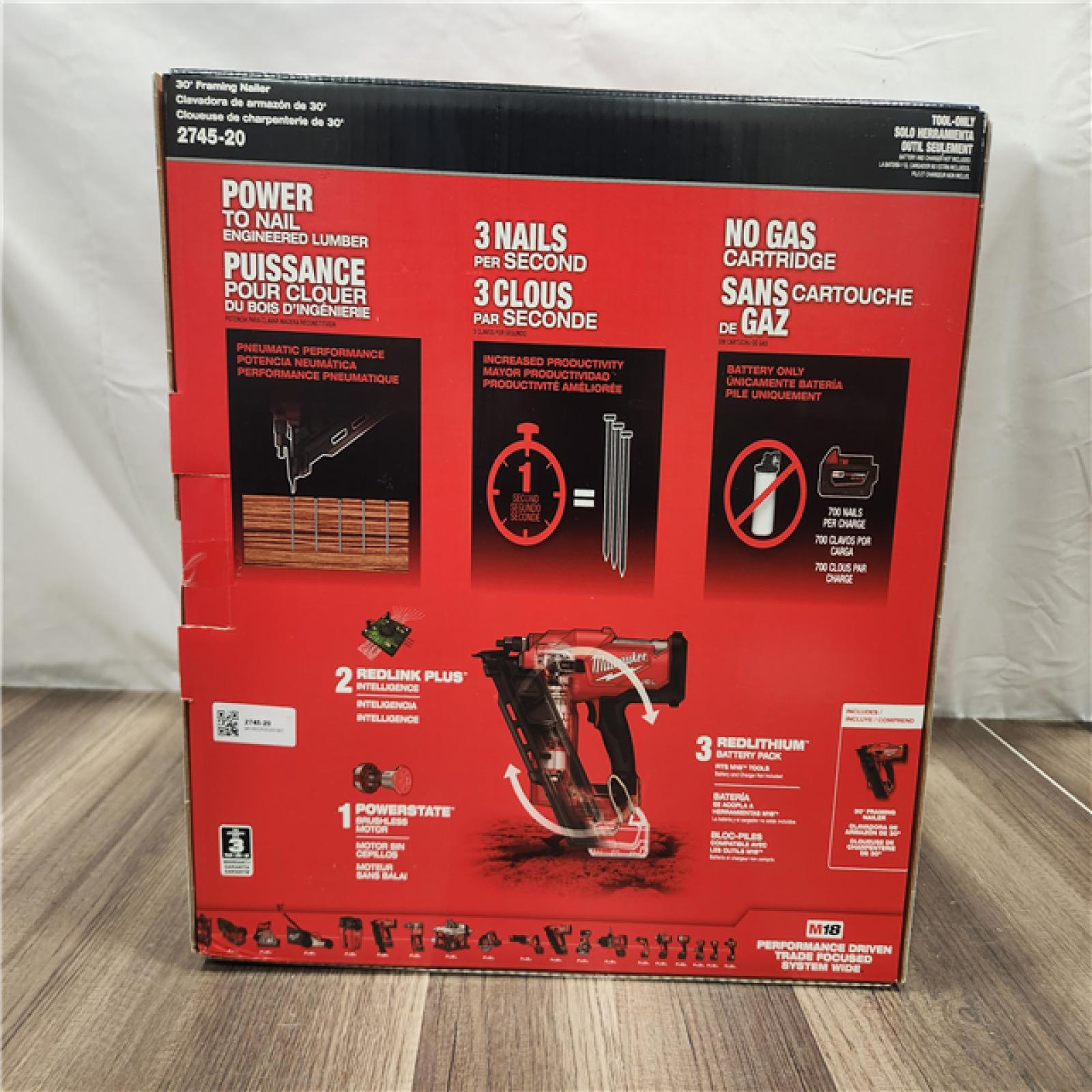 NEW- Milwaukee M18 FUEL 30 Degree Framing Nailer (TOOL ONLY)