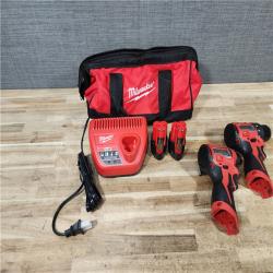 HOUSTON LOCATION - AS - IS Milwaukee 2 Tool Combo Kit W/ (2) Battery & Charger