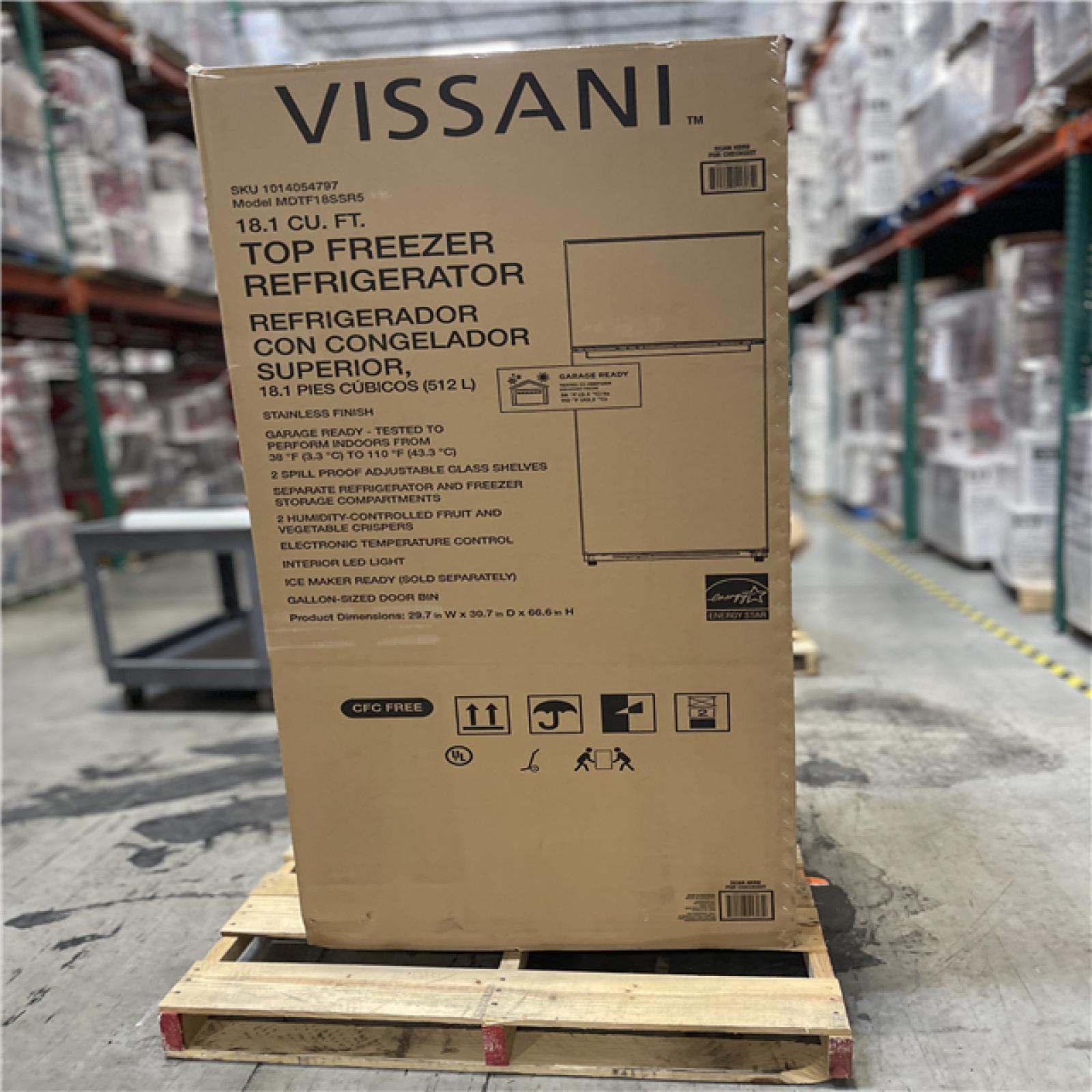 DALLAS LOCATION -AS-IS VISSANI 18.1 CU.FT REFRIGERATOR