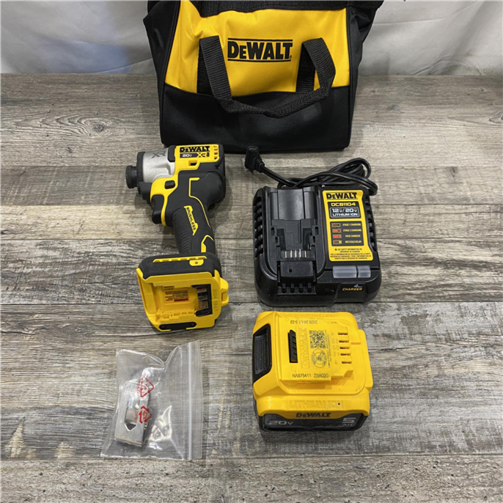AS-IS DEWALT 20-Volt Maximum XR Lithium-Ion Cordless Brushless 1/4 in. 3-Speed Impact Driver Kit