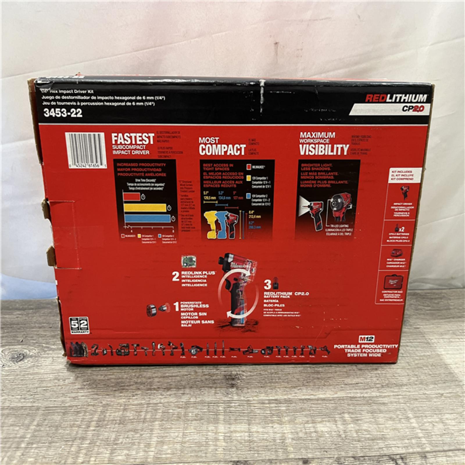 NEW - Milwaukee FUEL 12V Lithium-Ion Brushless Cordless 1/4 in. Hex Impact Driver Kit