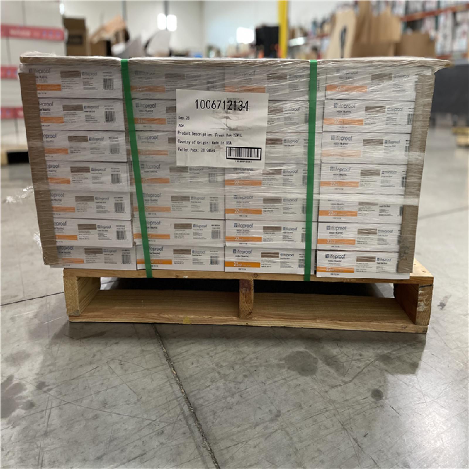 DALLAS LOCATION -LIFEPROOF Fresh Oak 22 MIL x 8.7 in. W x 48 in. L Click Lock Waterproof Luxury Vinyl Plank Flooring (20.1 sqft/case)PALLET-(28 UNITS)