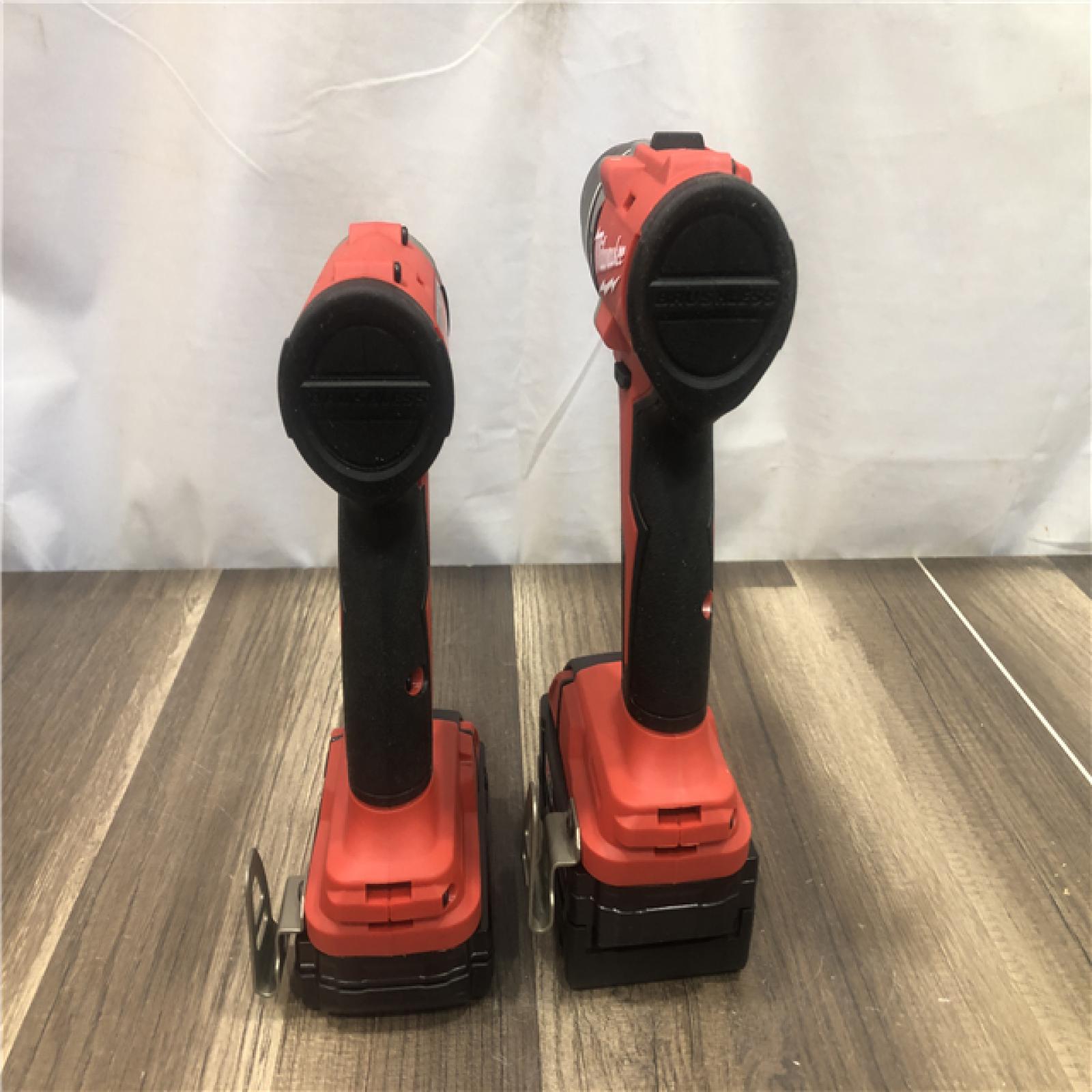 AS-IS Milwaukee 18-Volt Lithium-Ion Brushless Cordless Compact Hammer Drill/Impact Combo Kit