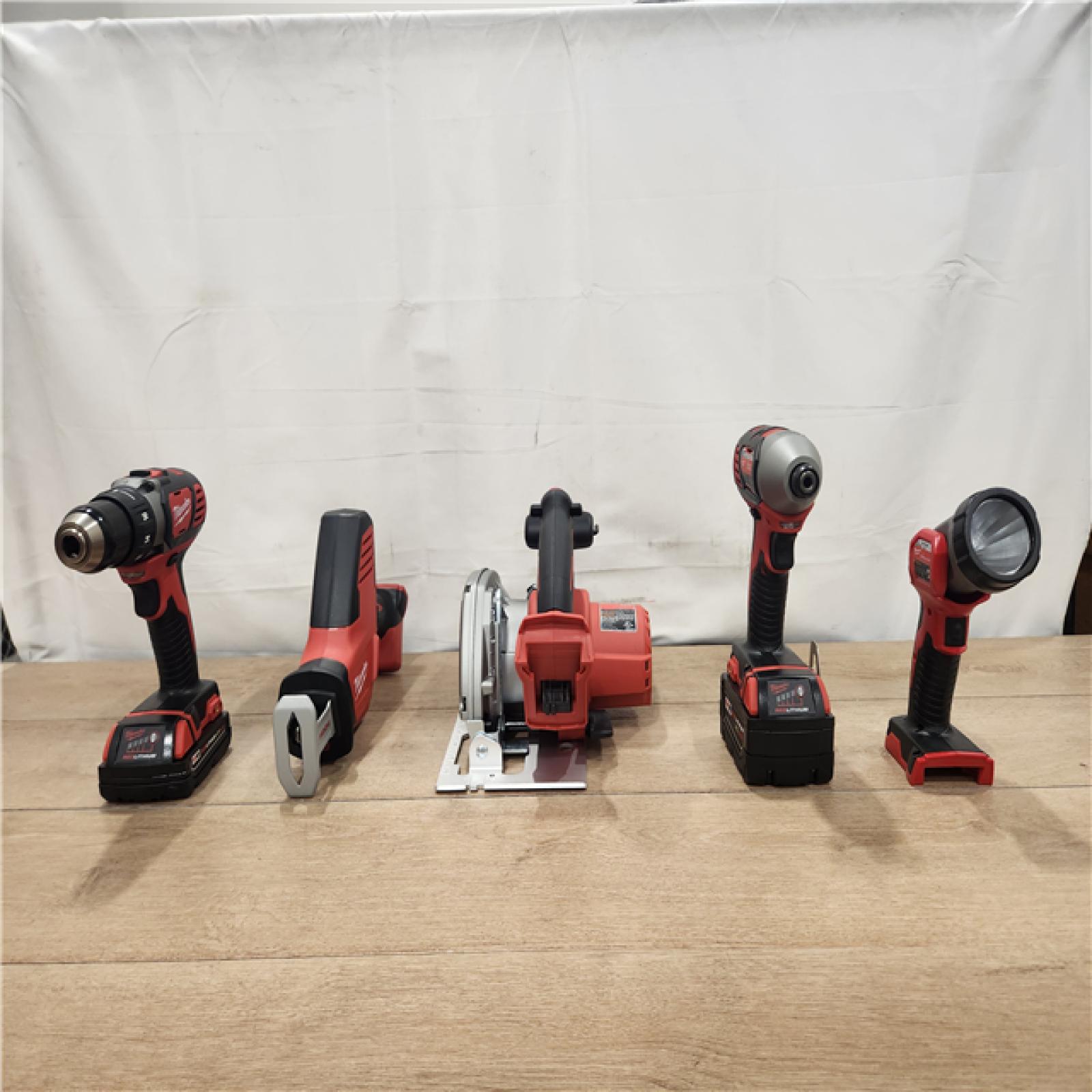 AS-IS- Milwaukee M18 18V Lithium-Ion Cordless 5 Tool Combo Kit
