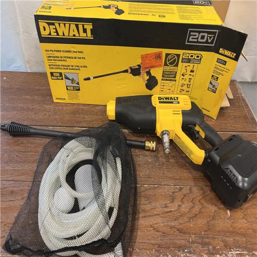 AS-IS Dewalt 20V 550 PSI  1 GPM Cordless Power Cleaner W/ 4 Nozzles Tool-Only DCPW550B