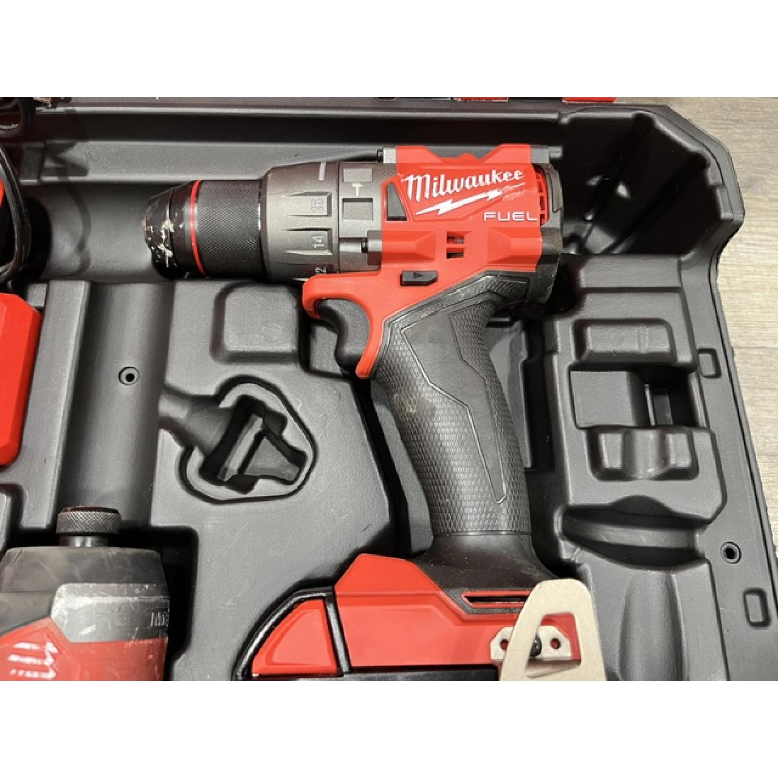 AS-IS Milwaukee FUEL 18V Lithium-Ion Brushless Cordless Hammer Drill and Impact Driver Combo Kit