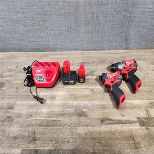 HOUSTON LOCATION - AS-IS Milwaukee 3497-22 12V Brushless Hammer Drill and Impact Driver Combo Kit