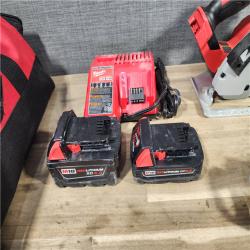 HOUSTON LOCATION - AS-IS Milwaukee M18 18-Volt Lithium-Ion Brushless Cordless Combo Kit (4-Tool) with 2-Batteries, 1-Charger and Tool Bag