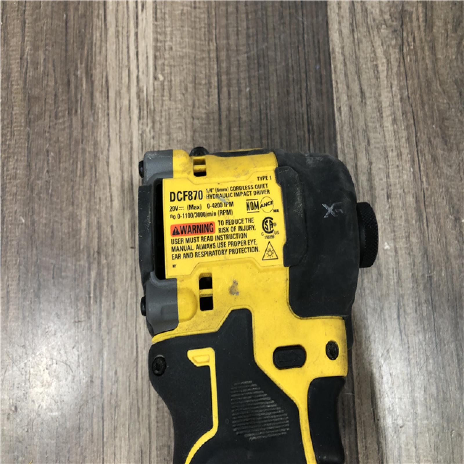 AS-IS DEWALT 20V XR Brushless Cordless 1/4 in. Quiet Hydraulic Impact Driver (Tool-Only)