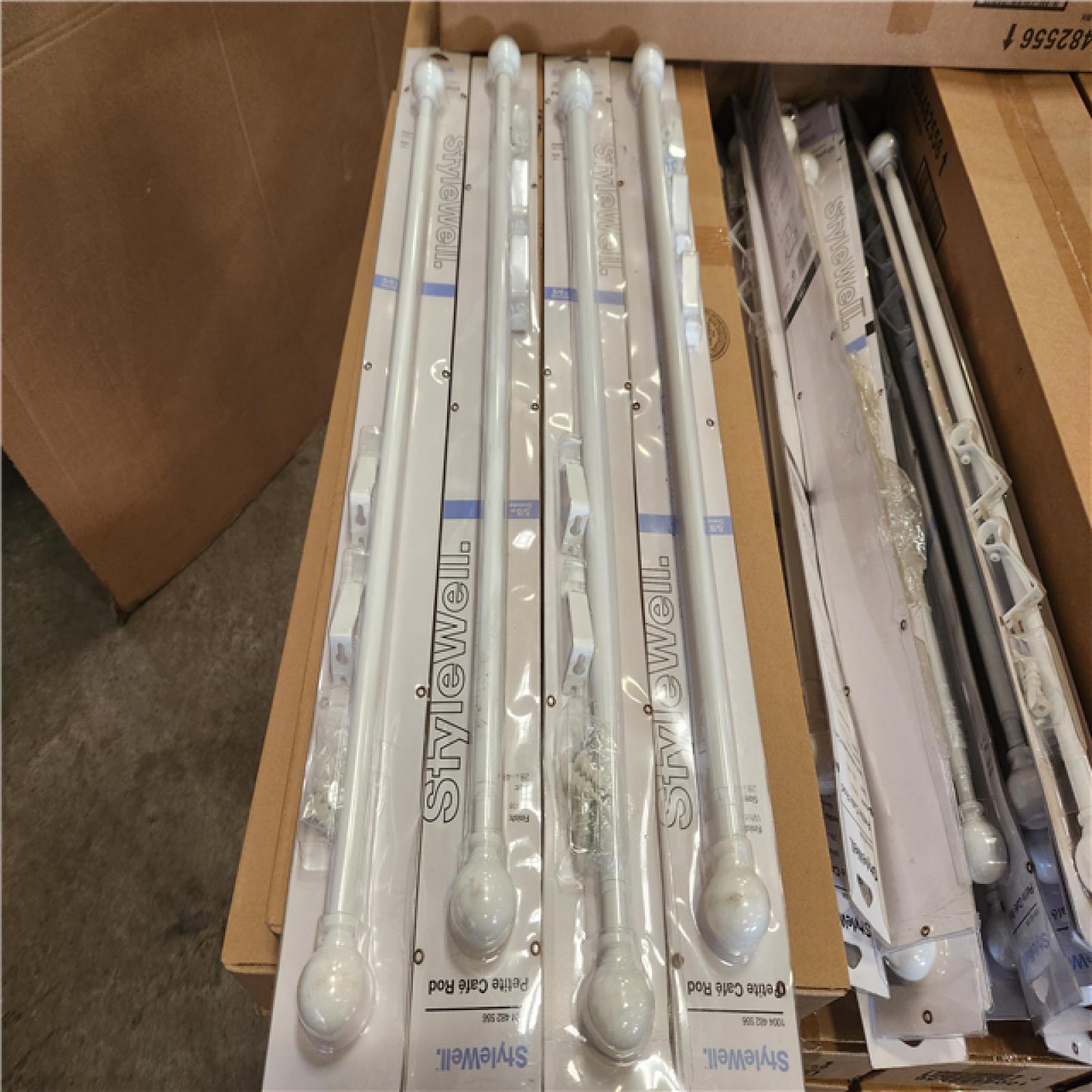 Phoenix NEW StyleWell 28 in. - 48 in. Adjustable Telescoping 5/8 in. Single Curtain Rod Kit in White with Ball Finials Pallet (60-Boxes)