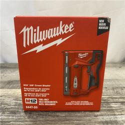 NEW - Milwaukee 12-Volt Lithium-Ion Cordless 3/8 in. Crown Stapler (Tool-Only)