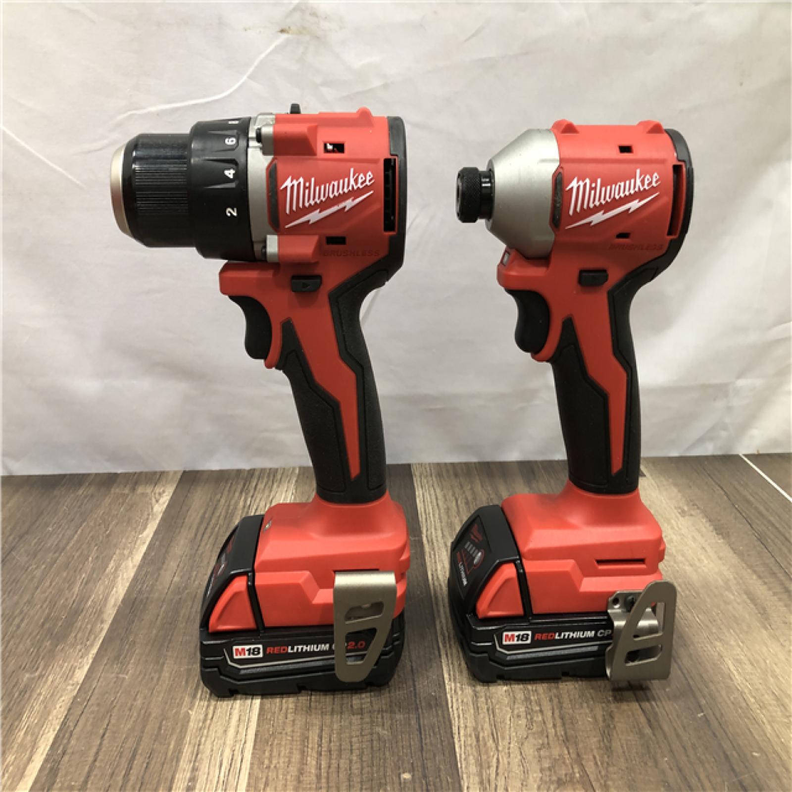 AS-IS Milwaukee 18V Lithium-Ion Brushless Cordless Compact Drill/Impact Combo Kit