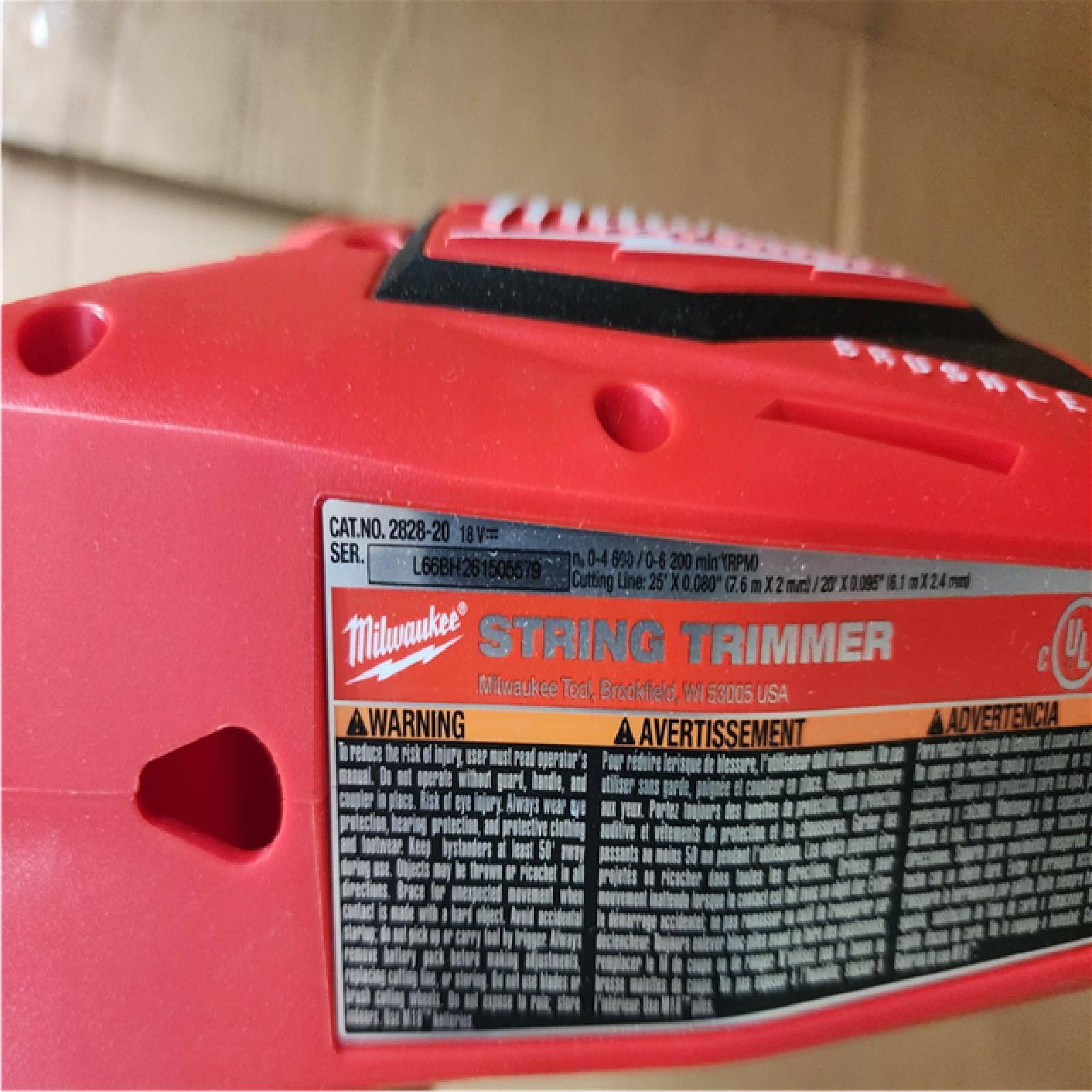 Houston Location AS-IS Milwaukee Brushless 18V 16in. Cordless Battery Powered String Trimmer (Tool-Only)