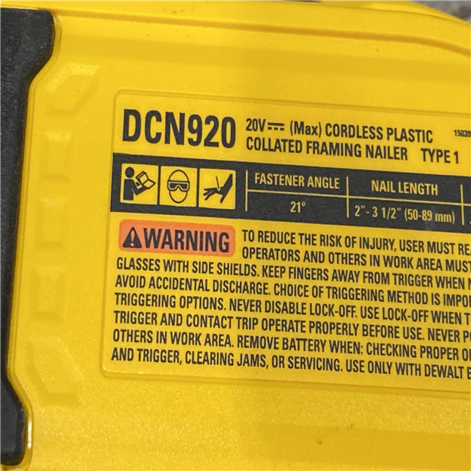 AS-IS DEWALT 20-Volt 21° Cordless Framing Nailer (Tool-Only)