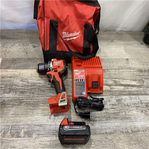 AS-IS Milwaukee 18V Lithium-Ion Brushless Cordless 1/2 in. Compact Drill/Driver Kit