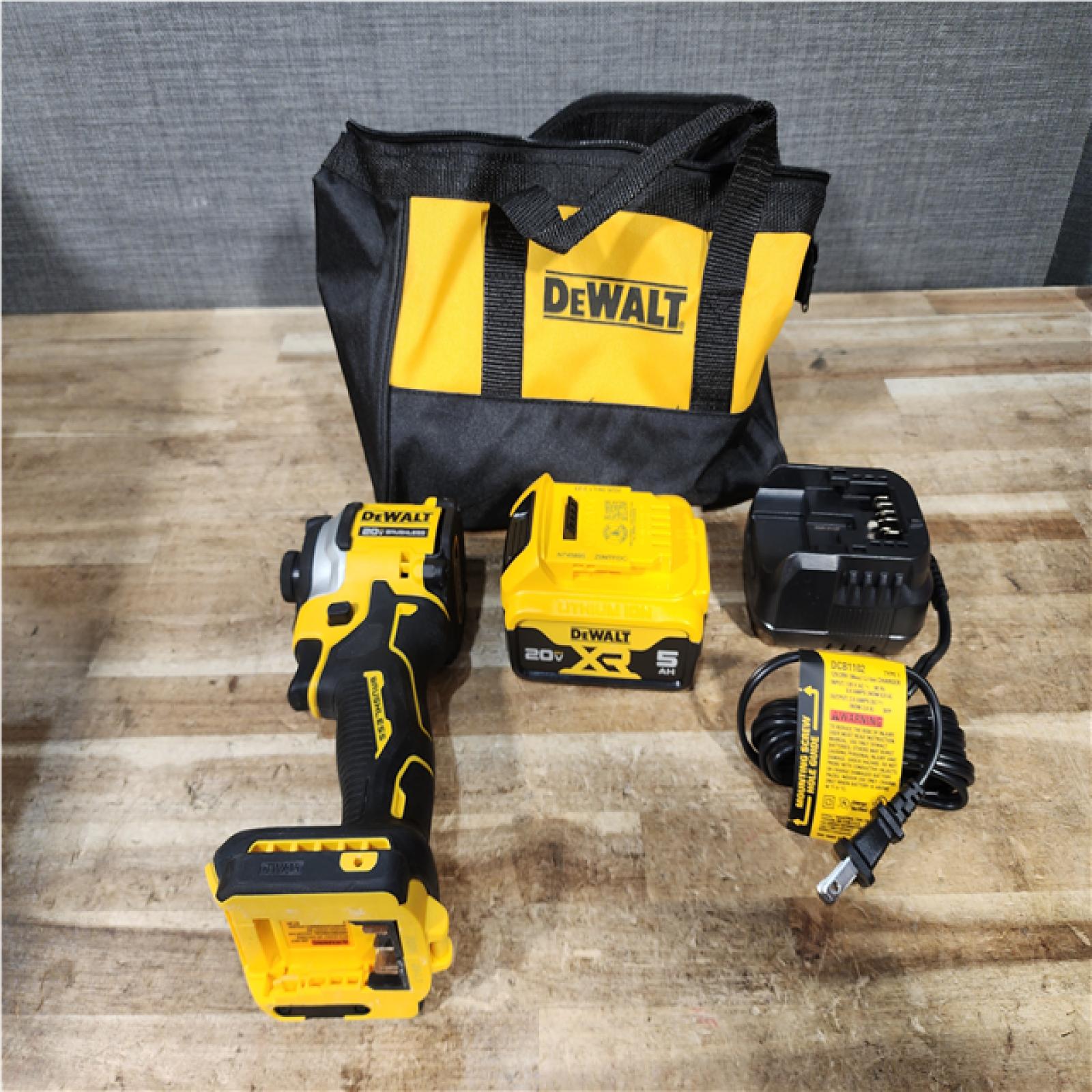 Houston Location AS-IS DEWALT ATOMIC 20V MAX Lithium-Ion Cordless 1/4 in. Brushless Impact Driver Kit