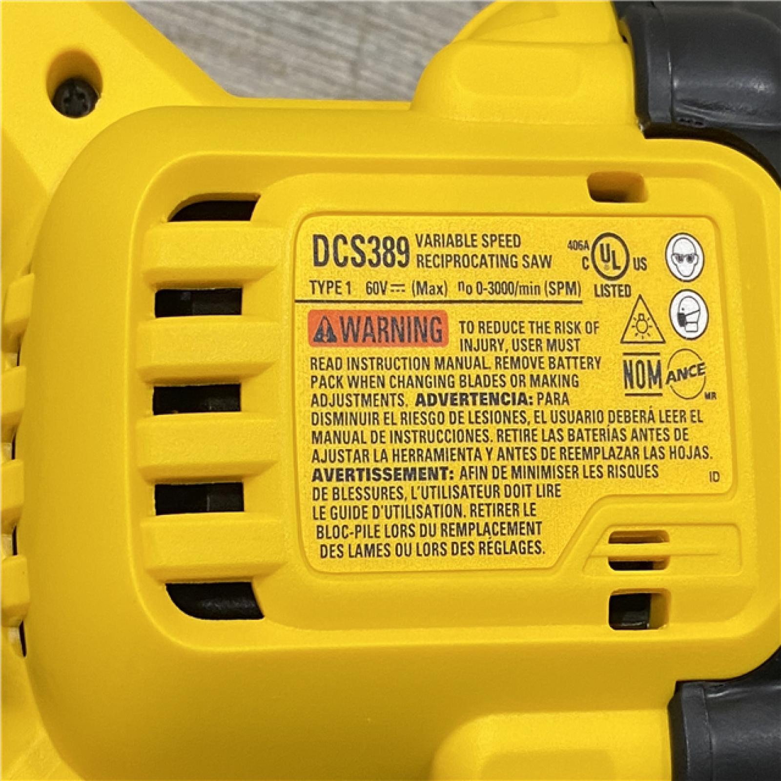 AS-IS DEWALT FLEXVOLT 60V MAX Cordless Brushless Reciprocating Saw (Tool Only)