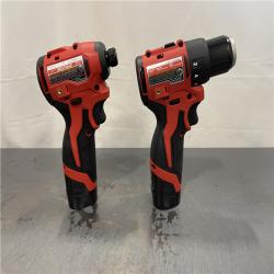 AS-IS - Milwaukee M12 12-Volt Lithium-Ion Brushless Cordless Subcompact Drill and Impact Driver Combo Kit