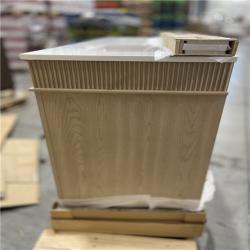 DALLAS LOCATION - Home Decorators Collection Danby 60 in. Double Sink Platinum Oak Bath Vanity with White Engineered Marble Top (Assembled)