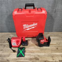 HOUSTON LOCATION - AS-IS Milwaukee 12-Volt Lithium-Ion Cordless Green 250 ft. 3-Plane Laser Level Kit