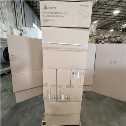 Phoenix Location NEW Seasons Stainless Steel Undermount 31.5 18G Double Bowl Offset Sink Pallet (14 Total) (SEALED)