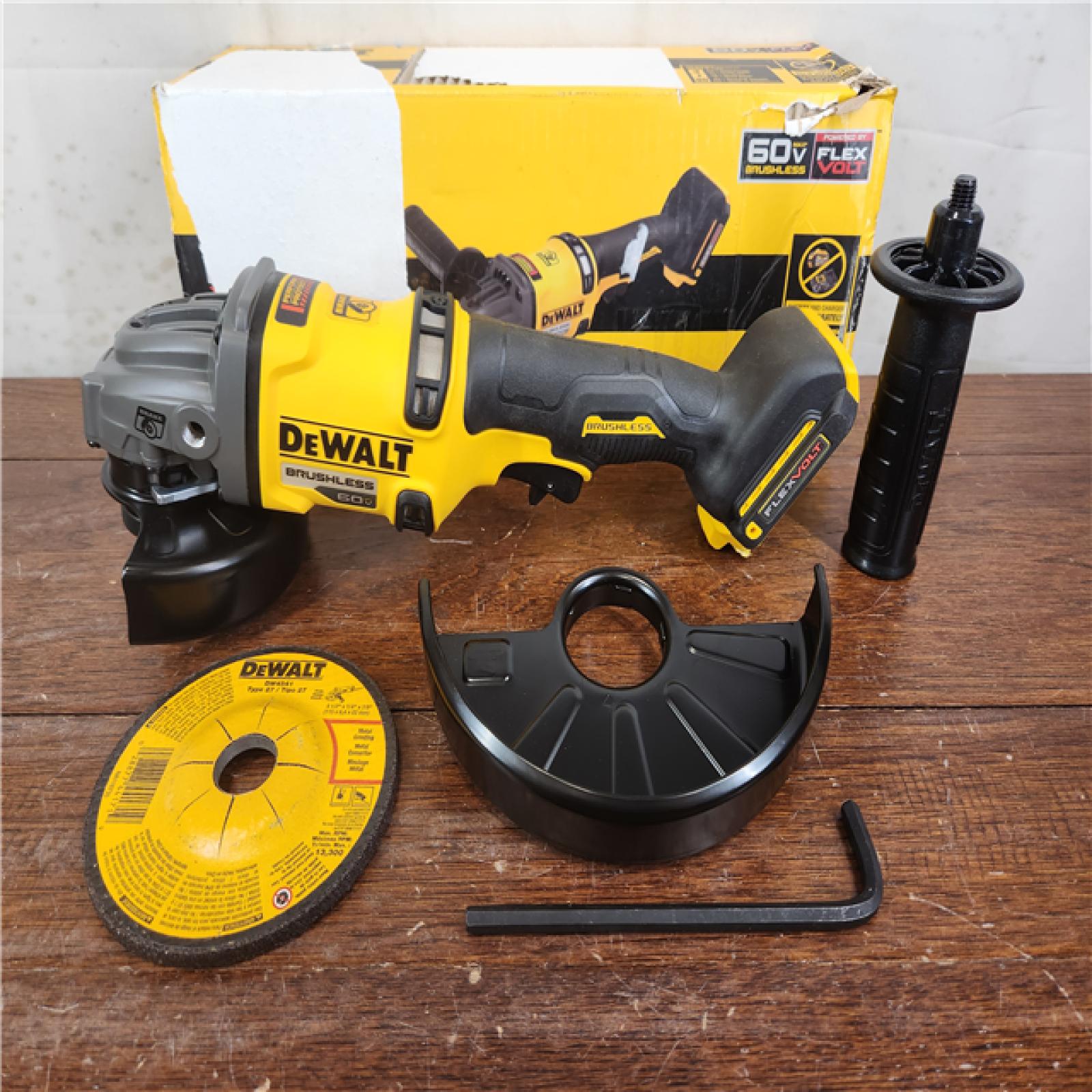 AS-IS DeWalt FLEXVOLT 60V MAX Cordless Brushless 4.5 in. to 6 in. Angle Grinder with Kickback Brake (Tool Only)