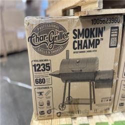 DALLAS LOCATION - Char-Griller Smokin' Champ Charcoal Grill Offset Smoker in Black