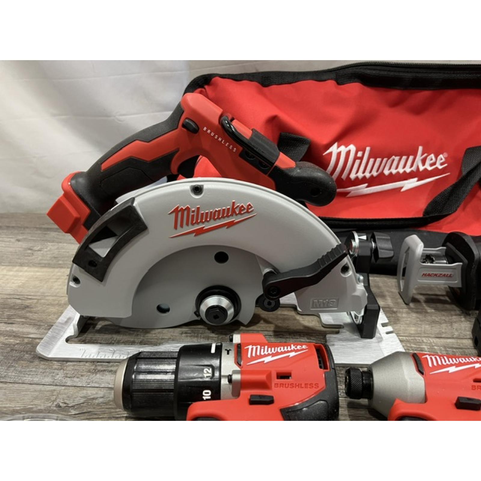 AS-IS Milwaukee 18-Volt Lithium-Ion Brushless Cordless (4-Tool) Combo Kit