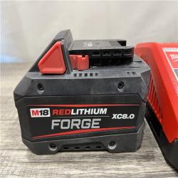 AS-IS Milwaukee 18-Volt Lithium-Ion REDLITHIUM FORGE Starter Kit with 8.0Ah Battery and Rapid Charger