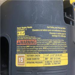 AS-IS DEWALT DW66C-1 2-1/2 Inch 15 Degree Coil Siding and Fencing Nailer
